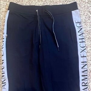 Armani Exchange Black Pants with Gray Accents